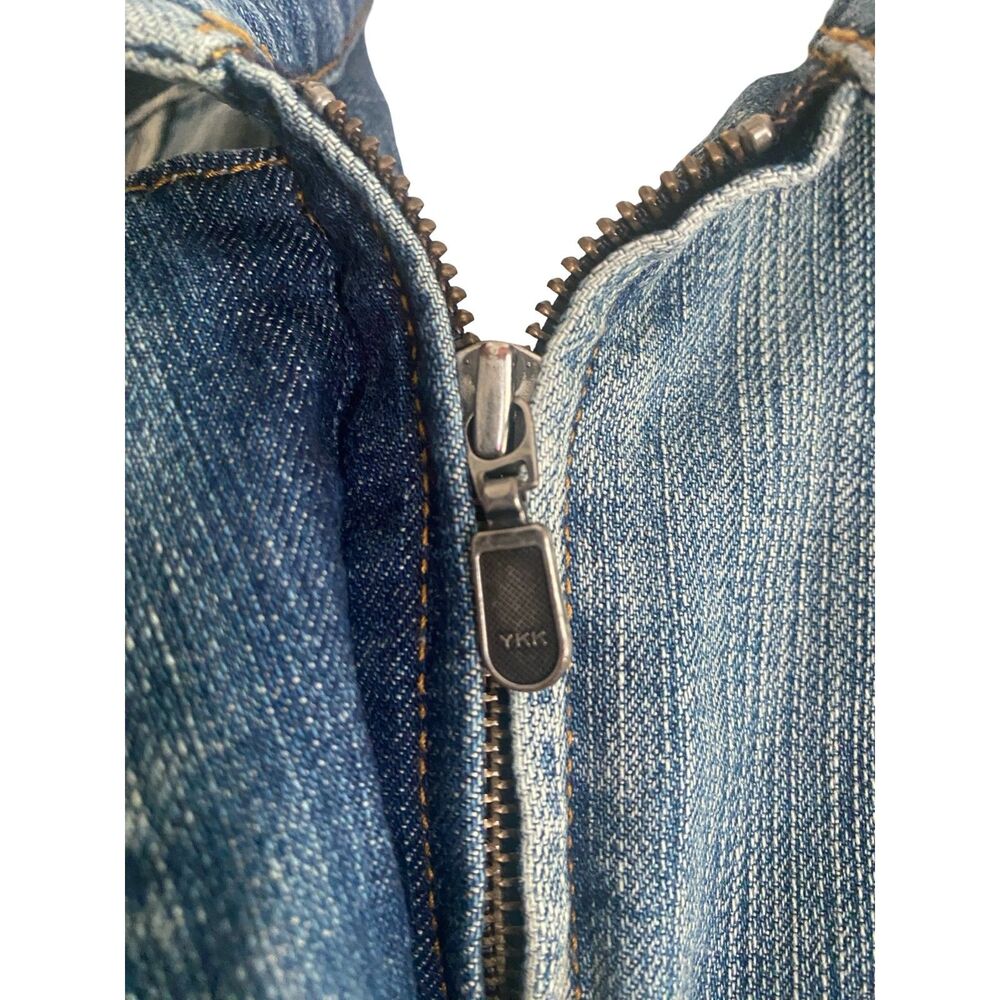 Vintage Talbots Denim Utility Jacket 10P Y2K Blue Jean Trucker Safari Chore Coat - Picture 9 of 12